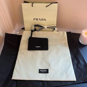 Prada Shoppers tote bag 2 in 1 w attached pouch New purse w dust bag Authentic
